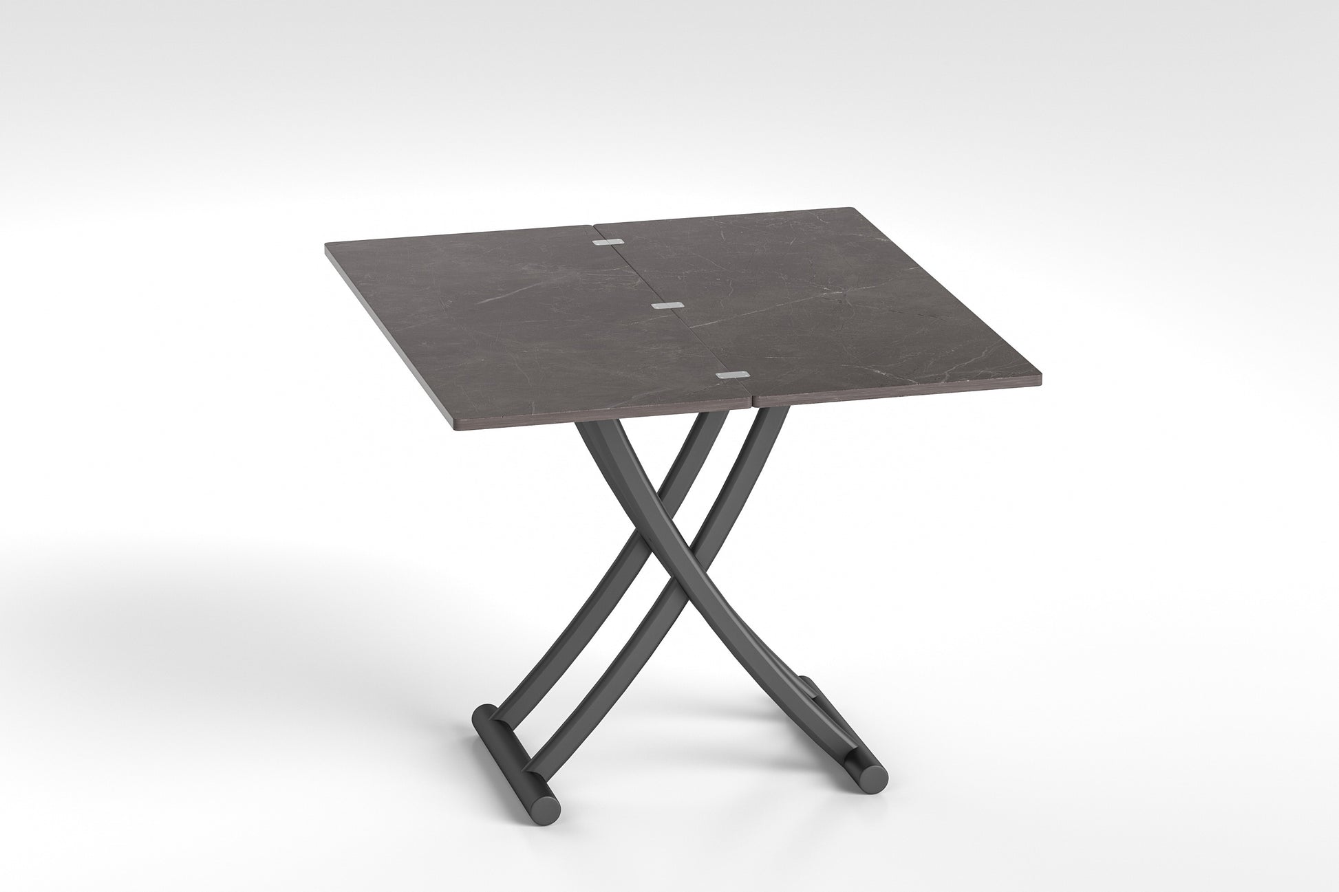 Black Transforming table, Expandable Coffee Table, Space-Saving Table, dinning table mode (left side view)