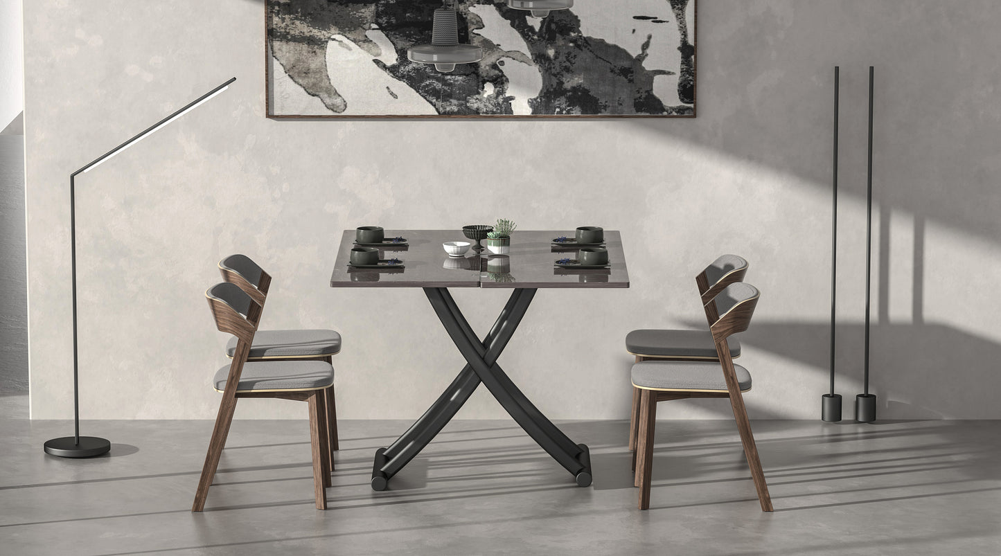 Black Transforming table, Expandable Coffee Table, Space-Saving Table, dinning table mode (render)